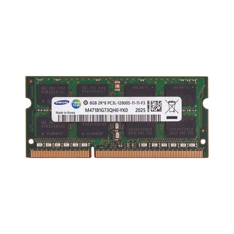 رم لپ تاپ DDR3 تک کاناله 1600 مگاهرتز CL11 سامسونگ مدل PC3L ظرفیت 8 گیگابایت رم لپ تاپ DDR3 تک کاناله 1600 مگاهرتز CL11 سامسونگ مدل PC3L ظرفیت 8 گیگابایت