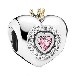 آویز گردنبند نقره زنانه پاندورا مدل Princess heart 65143