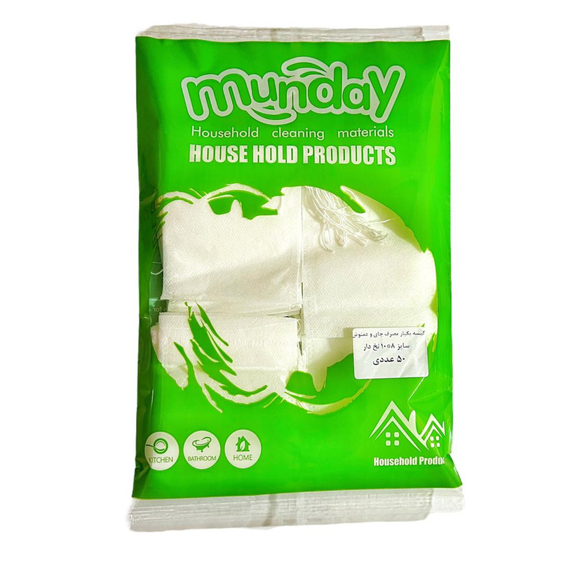 فیلتر چای و دمنوش مان دی مدل نخ دار بسته 50 عددی