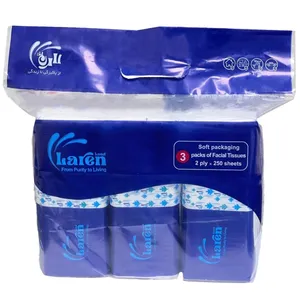 دستمال کاغذی 250 برگ دولایه لارنلند مدل سپندار بسته 3 عددی