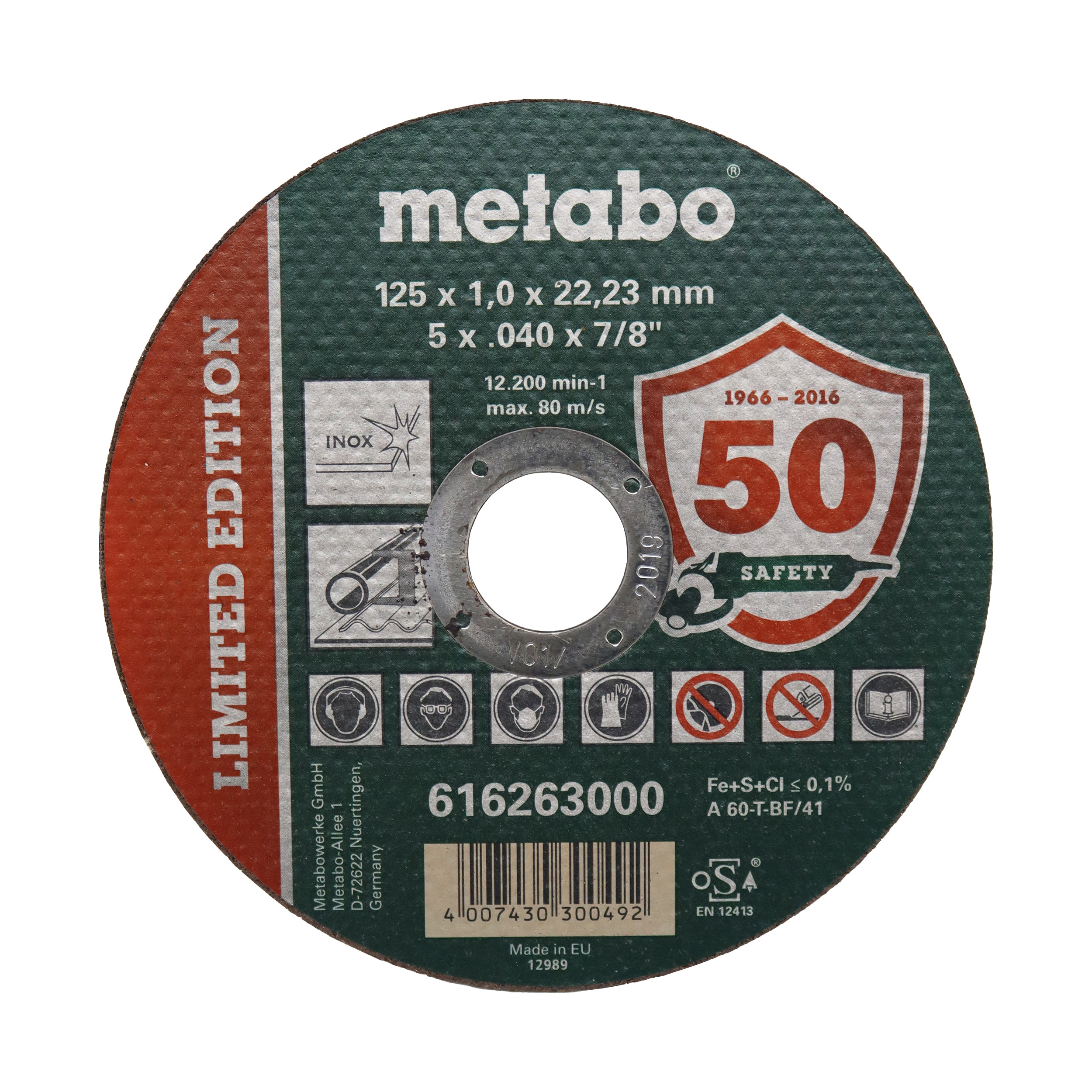 صفحه برش استیل متابو مدل YP-125-1MM مجموعه 10 عددی