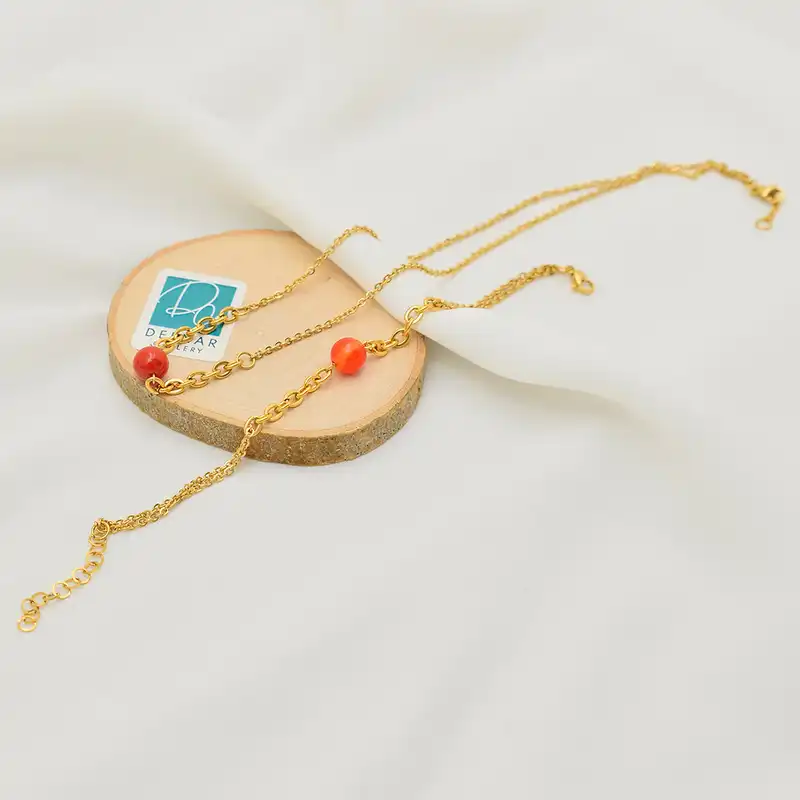 نیم ست زنانه دلنار گالری مدل سنگ جید O