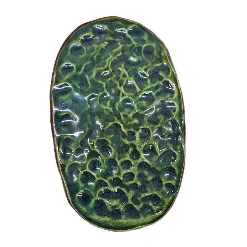 بشقاب سفالی مدل بیضی انگشتی