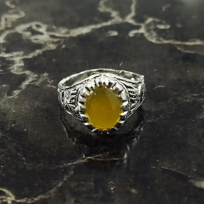 انگشتر مردانه سلین کالا مدل عقیق شرف الشمس گوزن کد D-17