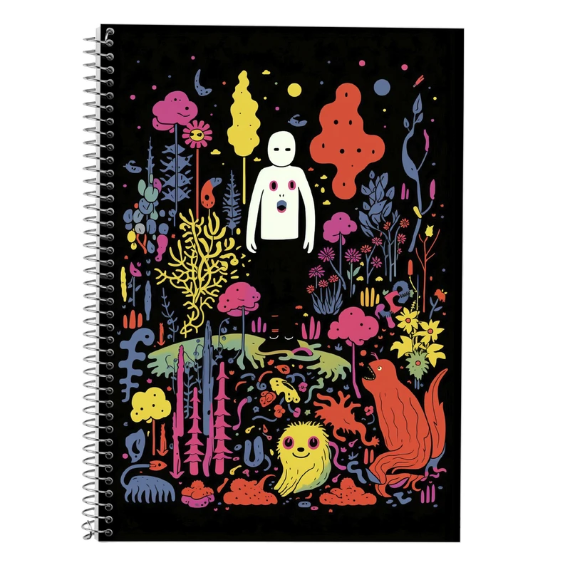 دفتر زبان 50 برگ مدوپد مدل سه خط طرح Ghibli کد DF2429