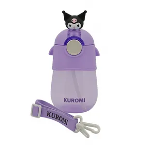 قمقمه کودک مدل نی دار بند دار طرح کرومی گنجایش 0.6 لیتر