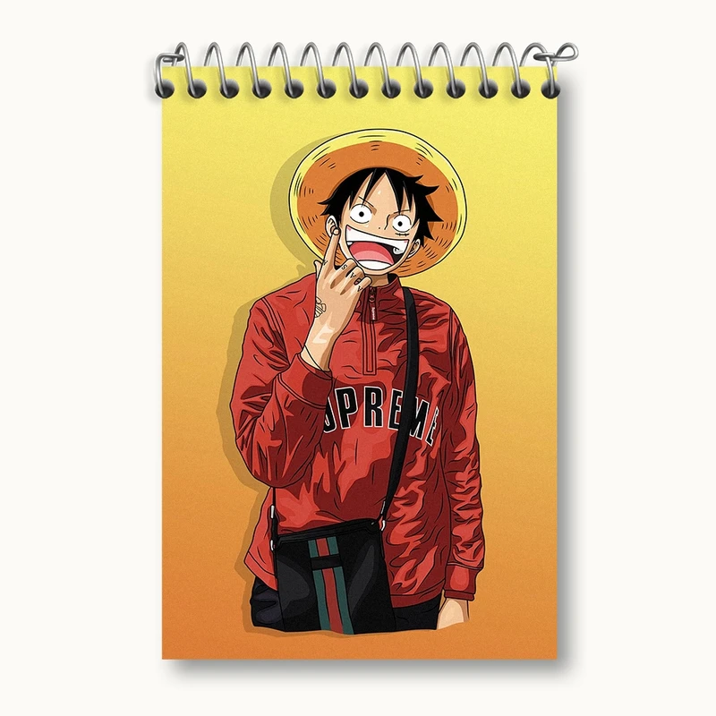 دفتر یادداشت 50 برگ خندالو مدل لوفی انیمه وان پیس کد F1954