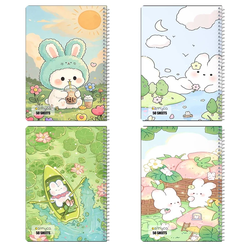دفتر نقاشي 50 برگ کارنيکا طرح خرگوش کیوت Cute Rabbit کد 64430 مجموعه 4 عددی