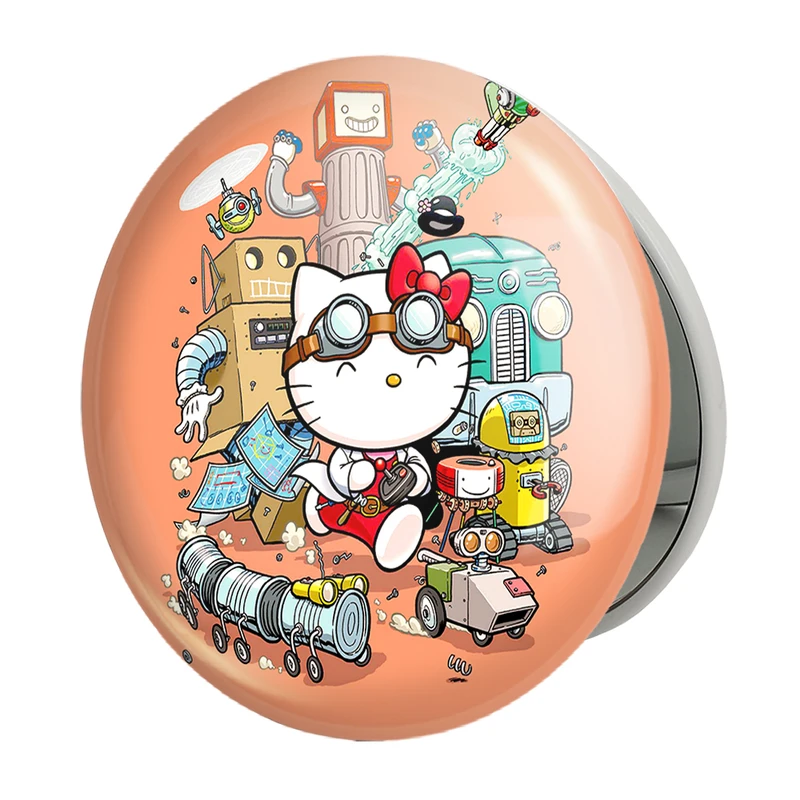 آینه جیبی خندالو طرح هلو کیتی مدل تاشو کد 24750 