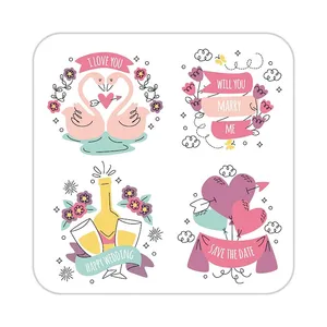 زیر لیوانی کاکتی طرح عاشقانه مدل mp38196