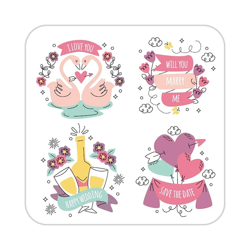 زیر لیوانی کاکتی طرح عاشقانه مدل mp38196