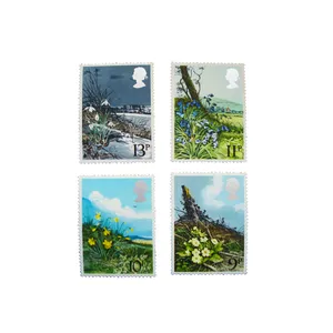 تمبر یادگاری مدل British flowers کد 110 مجموعه 4 عددی
