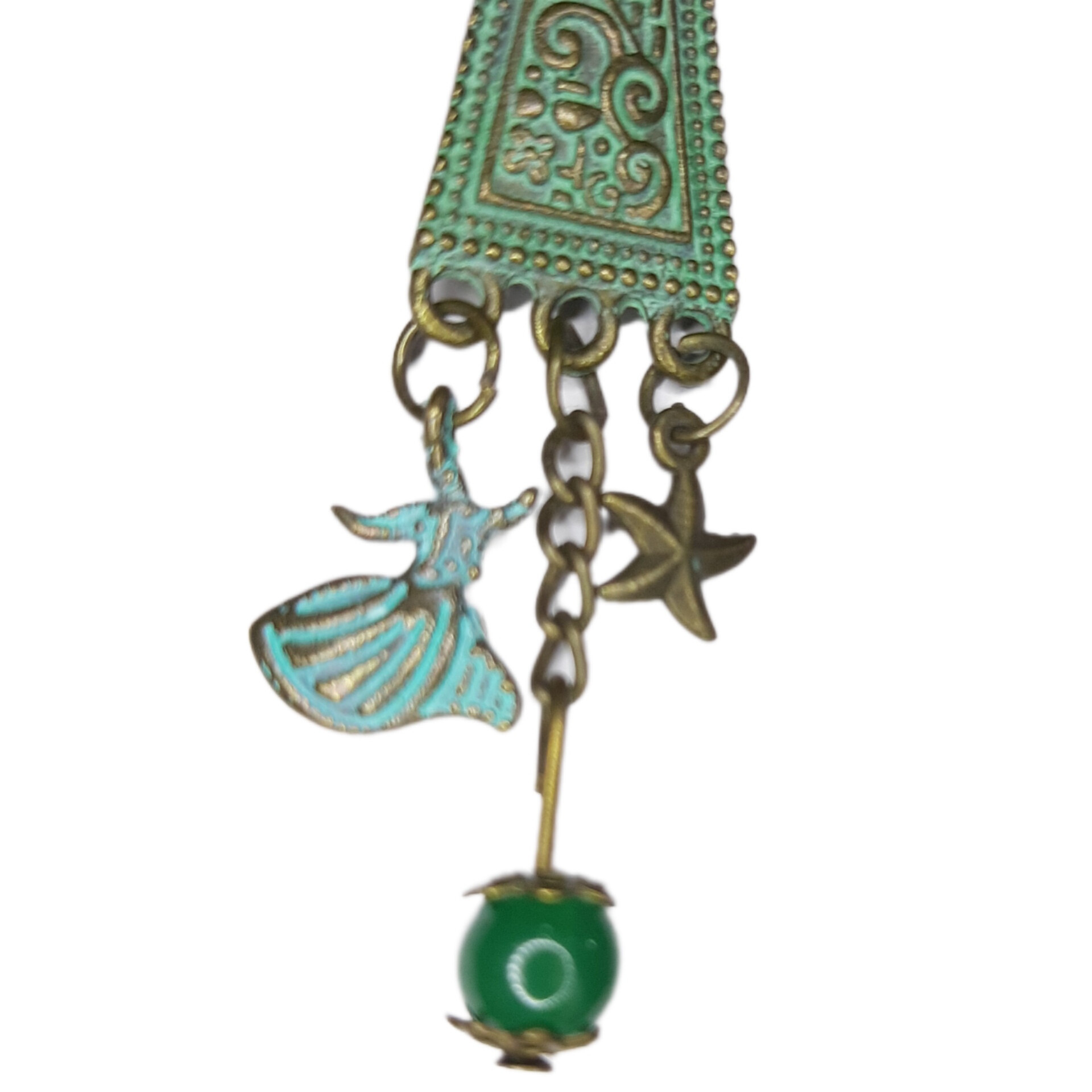 گوشواره دستساز زنانه مدل آویز طرح سنتی کد 00148