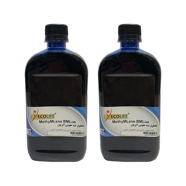 محلول ضد عفونی کننده آب آکواریوم اکولایف مدل متیلن بلو حجم 500 میلی لیتر مجموعه 2 عددی