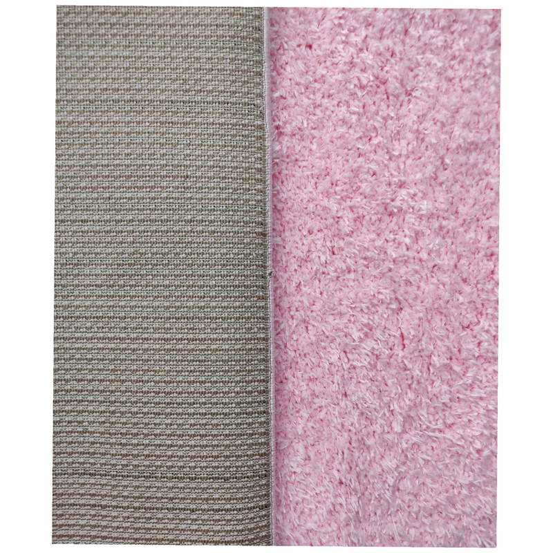 فرش ماشینی مدل شگی طرح فلوکاتی زمینه صورتی