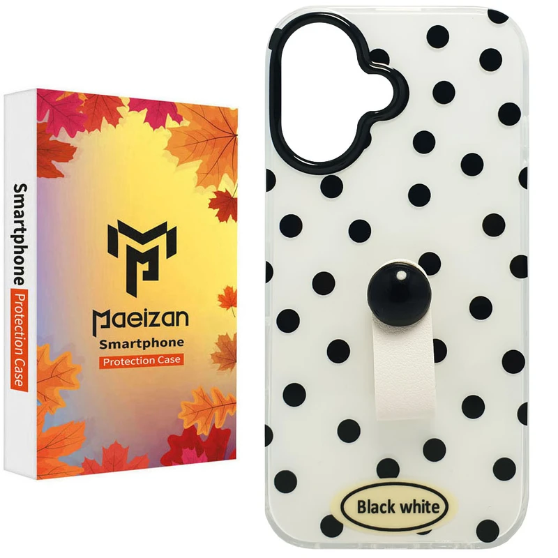 کاور پاییزان مدل Black and White DOT طرح لاکچری مناسب برای گوشی موبایل اپل IPhone 16