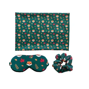 روبالشی مدل ساتن ابریشم به همراه چشم بند خواب و کش مو