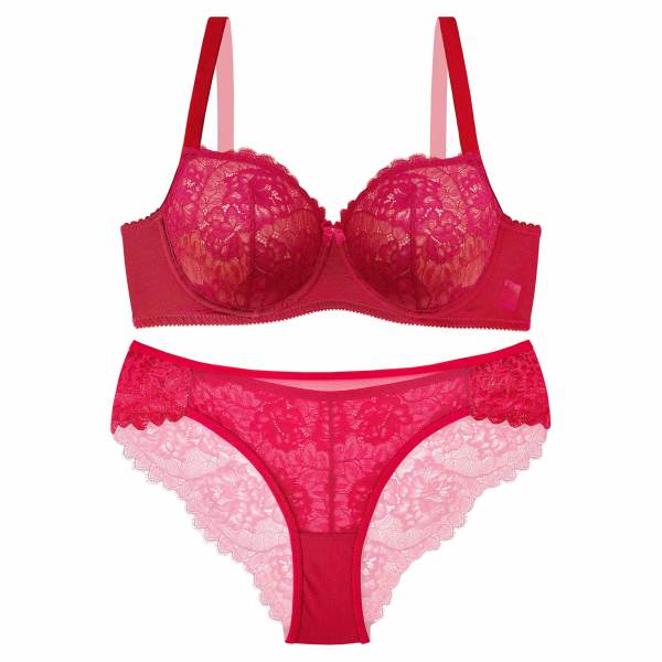 ست شورت و سوتین زنانه نوشه پوش مدل AN-73003 رنگ زرشکی