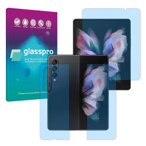 Glass Pro Eye Care model anti-blue ray screen protector suitable for Samsung Galaxy Z Fold 3 mobile phone along with back protector