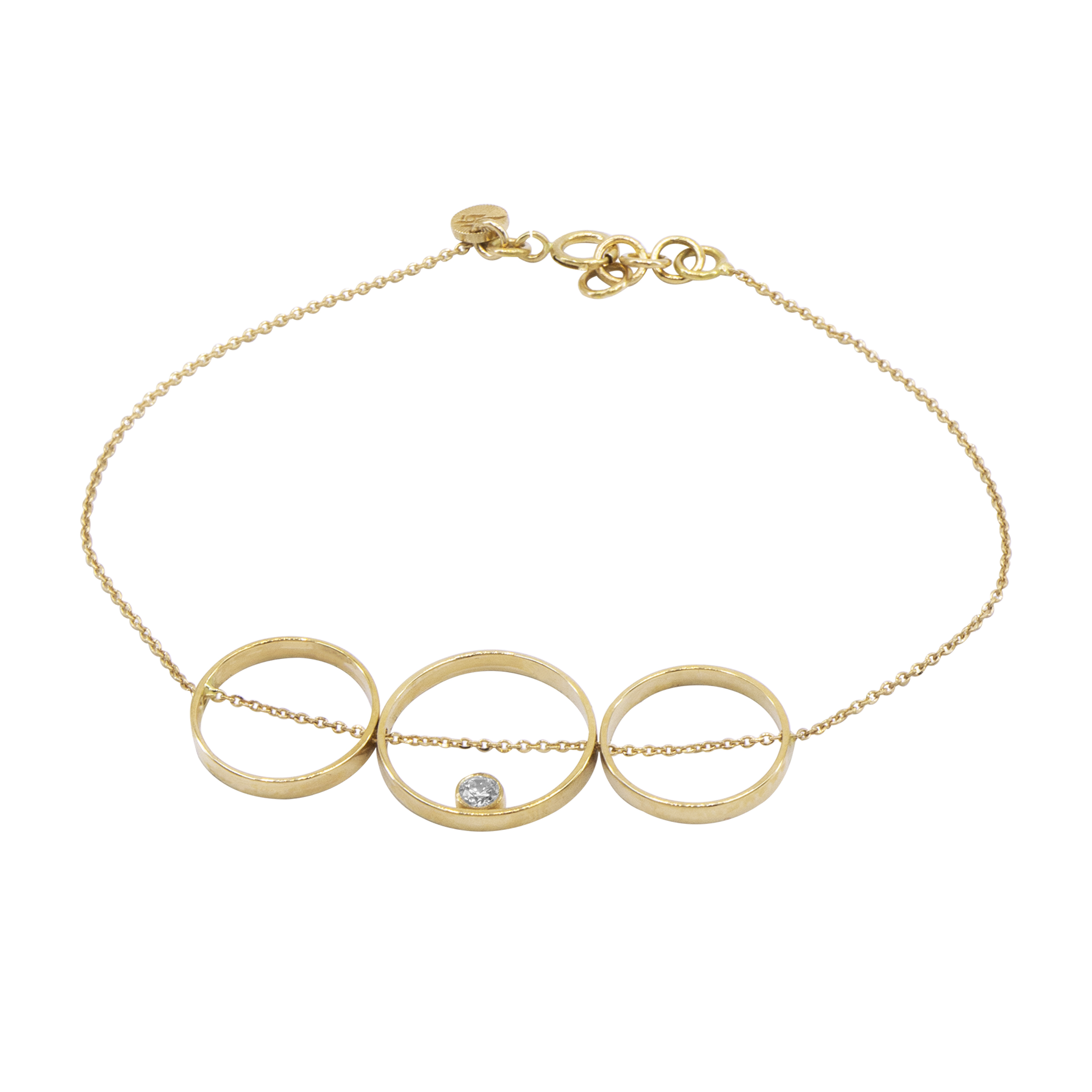 دستبند طلا 18 عیار زنانه پولک مدل گیتی