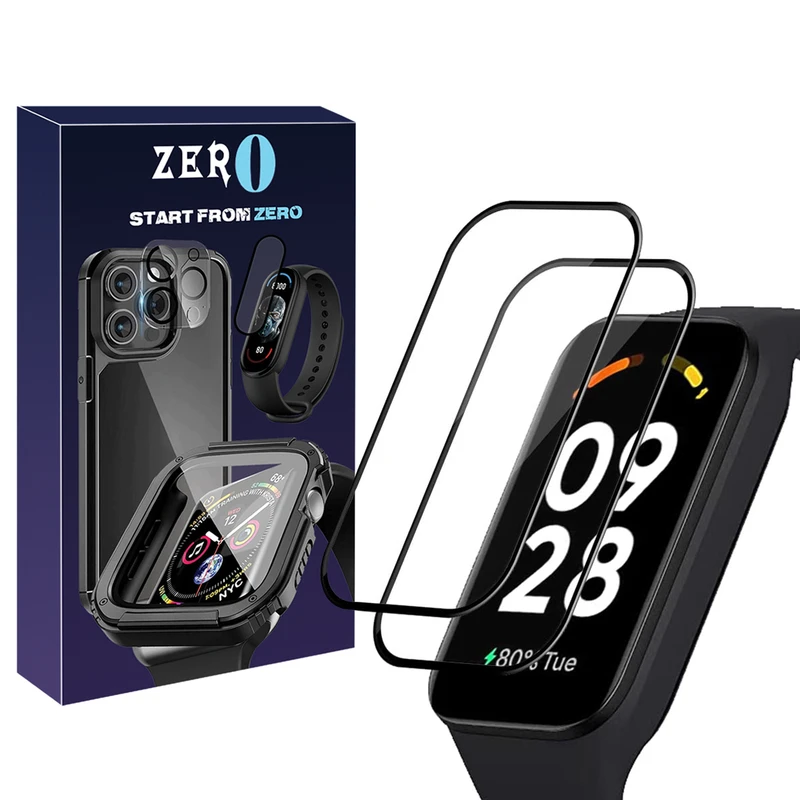 محافظ صفحه نمایش زیرو مدل Nano Pmma ZR مناسب برای ساعت هوشمند شیائومی Smart Band 9 Active بسته دو عددی