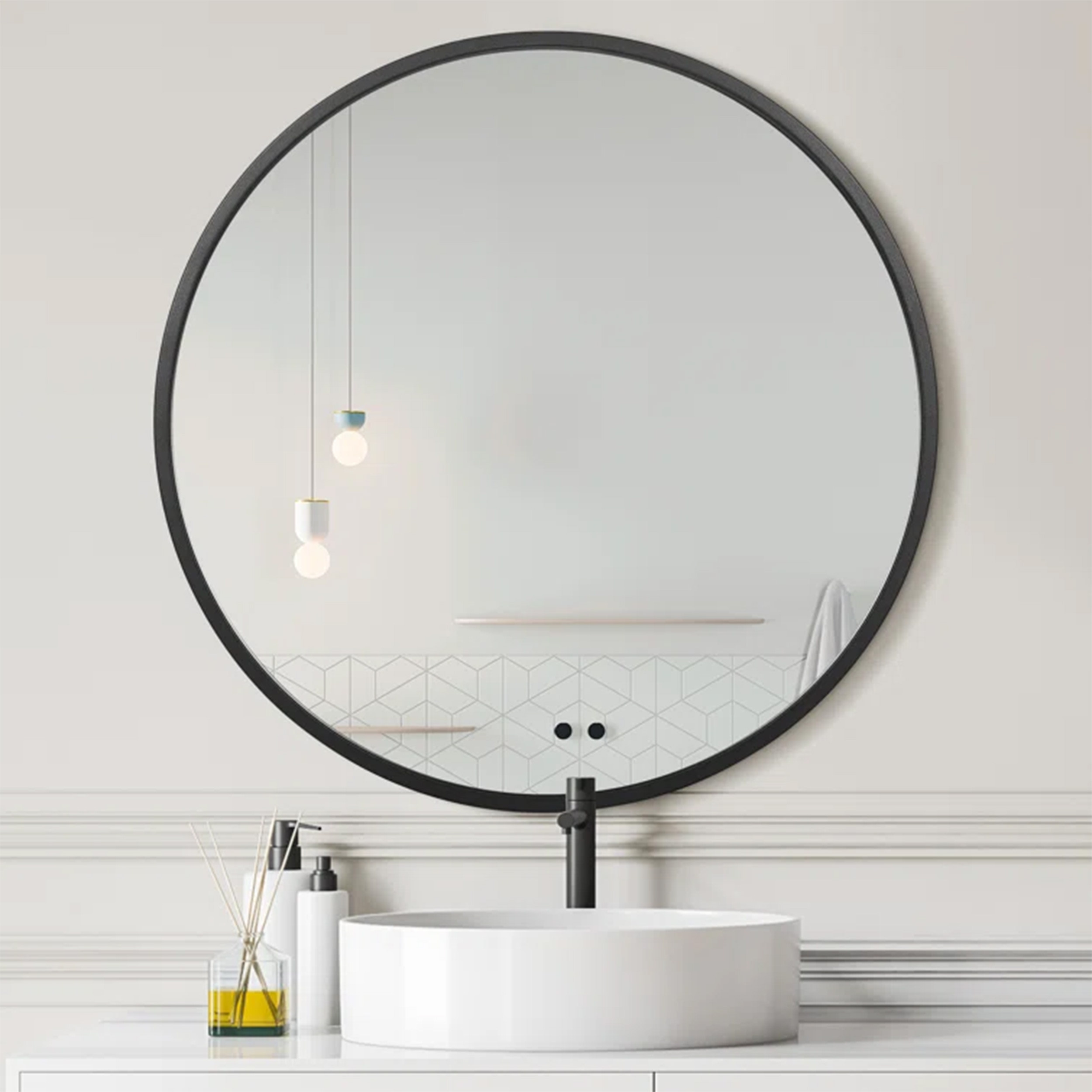 آینه مدل گرد فلزی طرح ظریف کد F-80 آینه مدل گرد فلزی طرح ظریف کد F-80