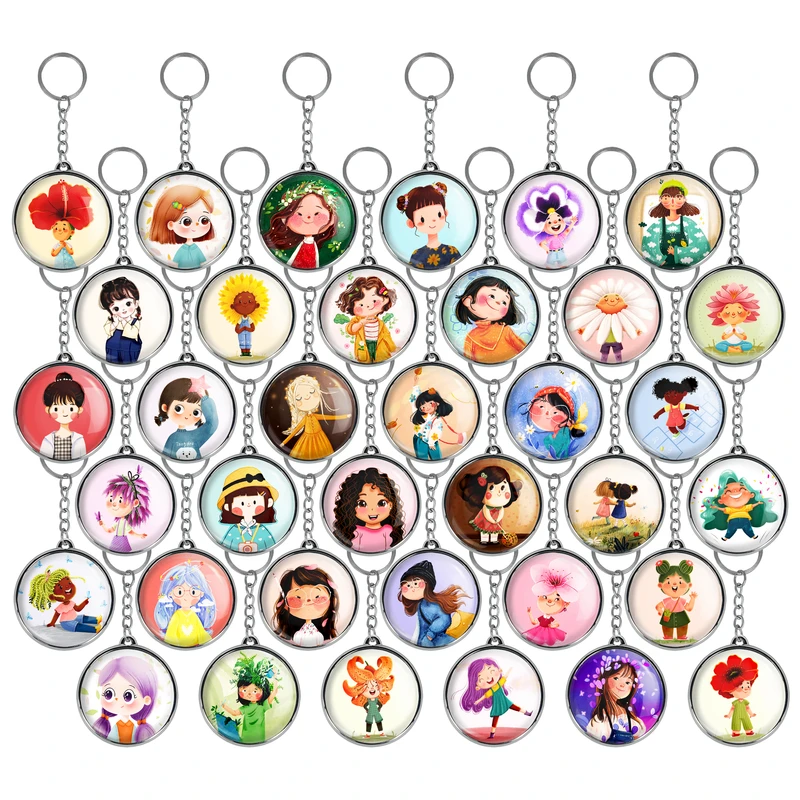 جاکلیدی خندالو طرح دخترانه کودکانه مدل دوطرفه کد 91 مجموعه 36 عددی