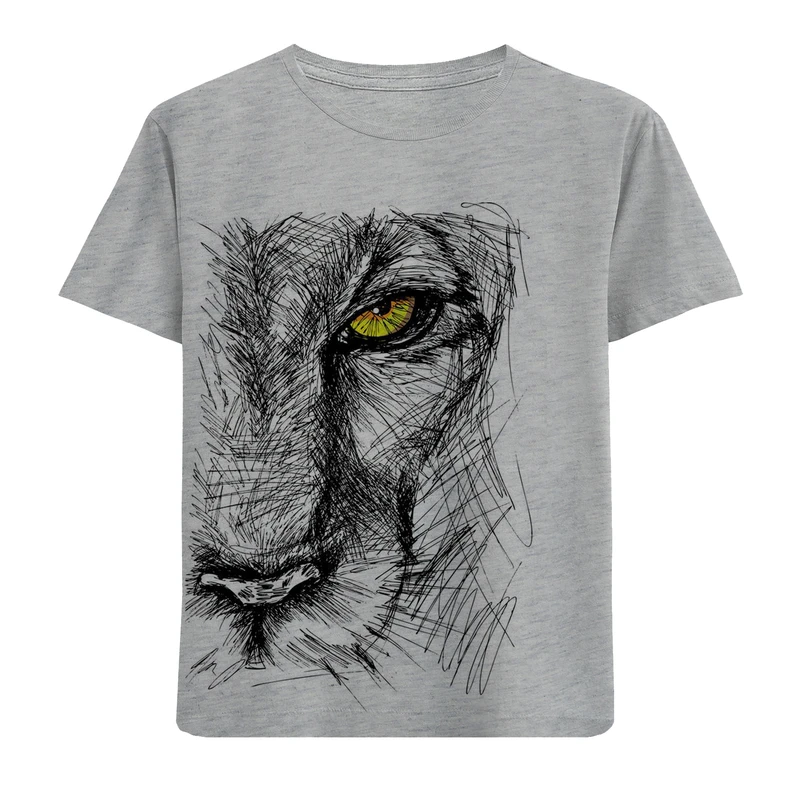 تی شرت آستین کوتاه بچگانه مدل شیر خطی  F741