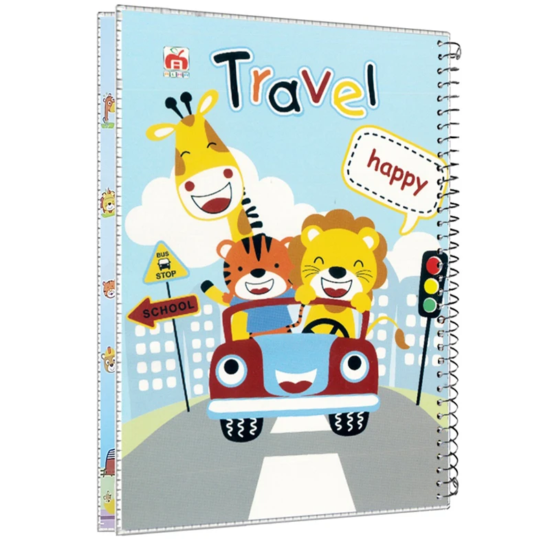 دفتر 60 برگ آلما مدل کارتونی طرح حاشیه دار کد 7620