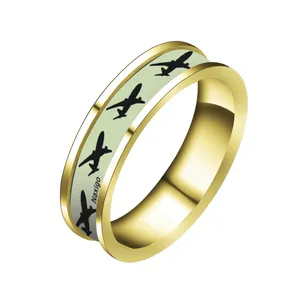 انگشتر ناکسیگو مدل شب تاب طرح هواپیما کد RT15236