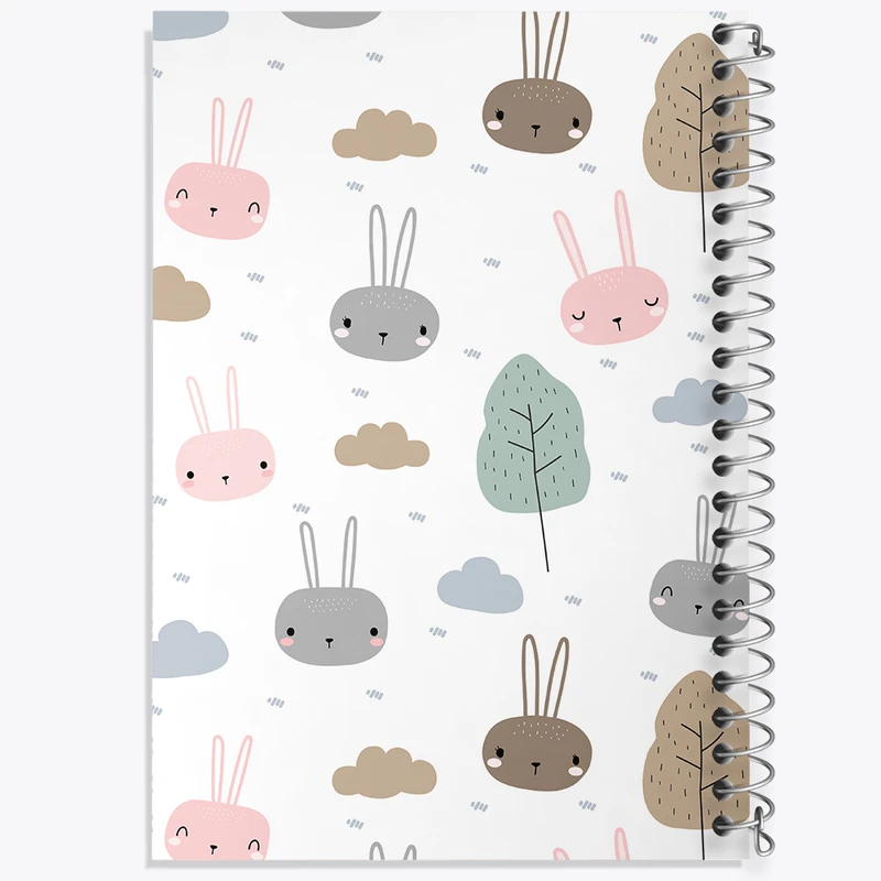 دفتر ژورنال نویسی 50 برگ خندالو مدل نقطه ای طرح خرگوش بامزه کد N373