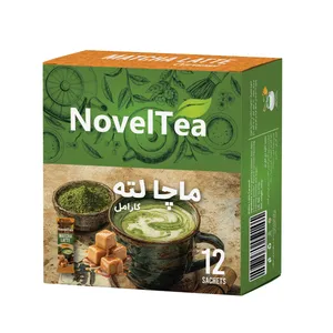 ماچا لته کارامل کم شکر ناولتی - 240 گرم بسته 12 عددی