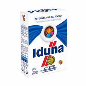 پودر لباسشویی ماشینی  ایدونا مدل اتوماتیک مناسب برای البسه تیره و رنگی و سفید وزن 500 گرم بسته 24 عددی