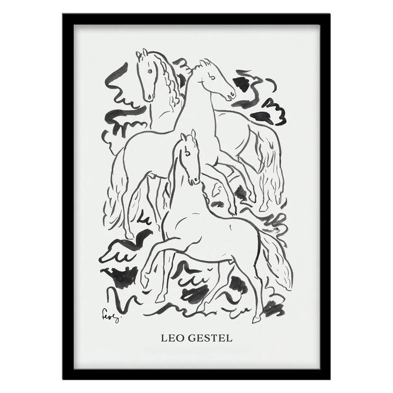 تابلو فورنیمو مدل لاین آرت ابسترکت اسب کد 08122B