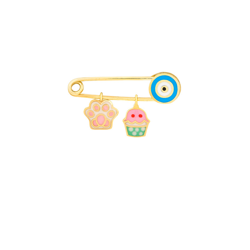 سنجاق سینه طلا 18 عیار دخترانه کیا گالری مدل KN001-1 سنجاق سینه طلا 18 عیار دخترانه کیا گالری مدل KN001-1