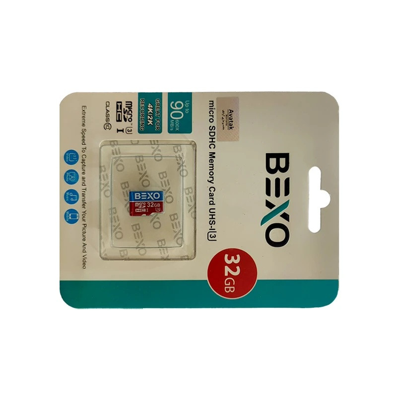 کارت حافظه microSDHC بکسو مدل 600X کلاس 10 استاندارد UHS-I U3 سرعت 90MBps ظرفیت 32 گیگابایت