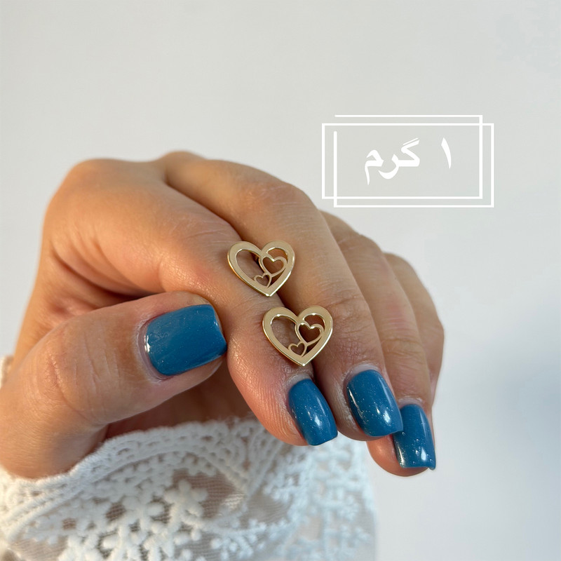 گوشواره طلا 18 عیار زنانه فرشته طرح قلب WEL-000356 - 4