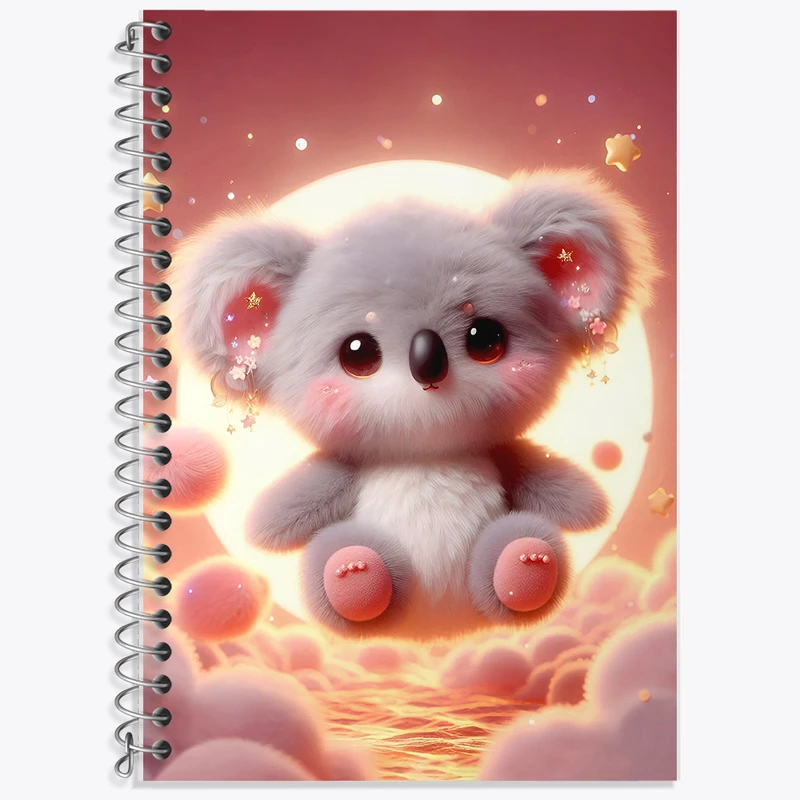 دفتر زبان 50 برگ خندالو مدل سه خط طرح کوآلا بامزه کد F5453