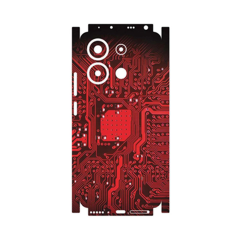 برچسب پوششی ماهوت مدل Red_Printed_Circuit_Board-FullSkin مناسب برای گوشی موبایل شیائومی Redmi Note 13 4G