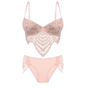 ست شورت و سوتین زنانه مدل گیپور دار 01