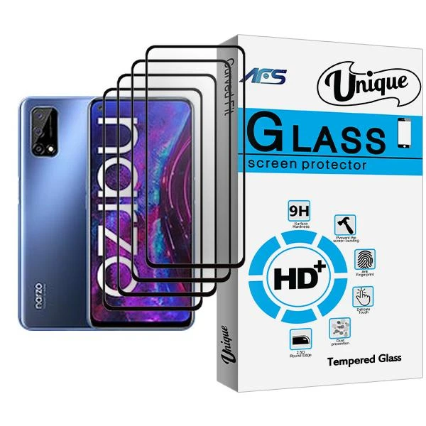 محافظ صفحه نمایش ای اف اس مدل Unique Glass MIX004 مناسب برای گوشی موبایل ریلمی Narzo 30 Pro 5G بسته چهار عددی