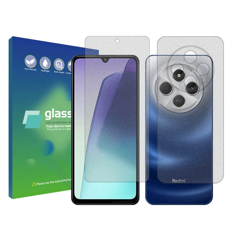 محافظ صفحه نمایش مات گلس پرو مدل Resistant مناسب برای گوشی موبایل شیائومی Redmi 14C به همراه محافظ پشت گوشی 