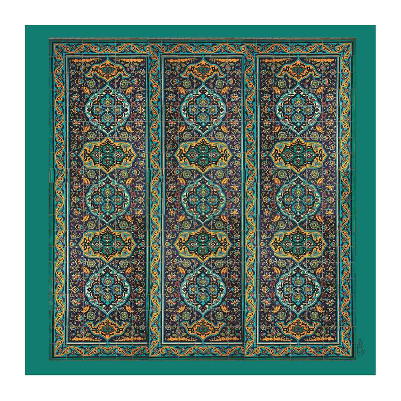 رومیزی قلم فلزی طرح طراوت کاشی