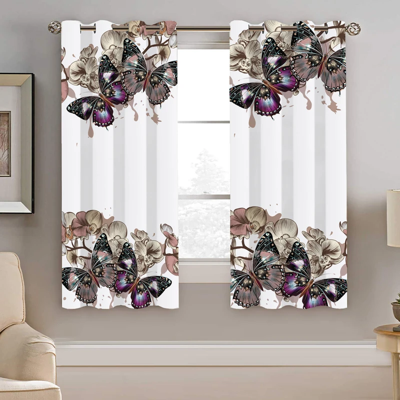 پرده نیروانا طرح پروانه مدل هازان کد 8935 سایز 140×200 سانتی متر