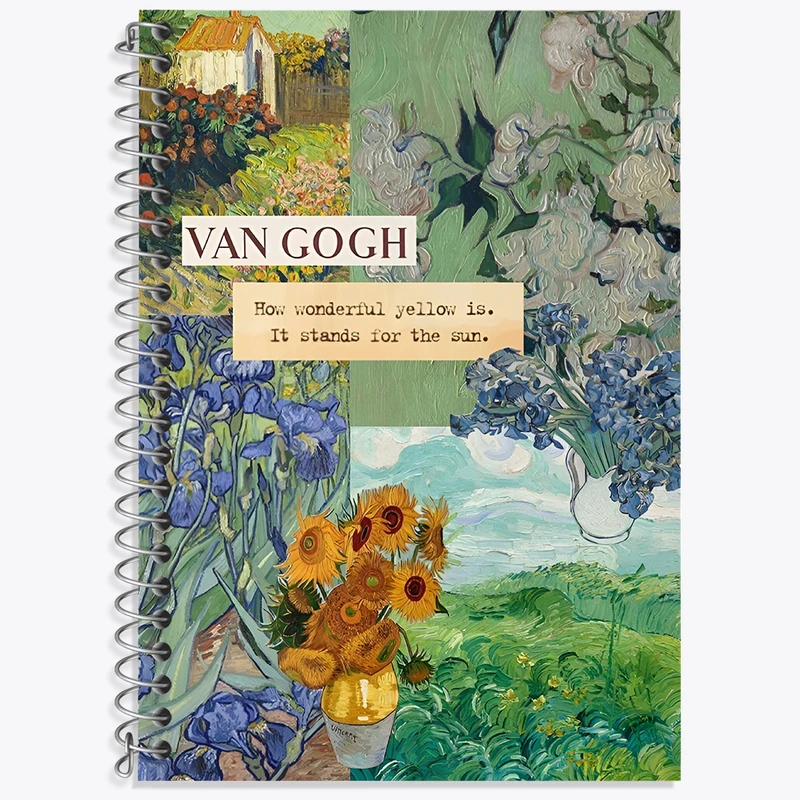 دفتر زبان 50 برگ خندالو مدل دو خط طرح ونسان ونگوگ کد N4170