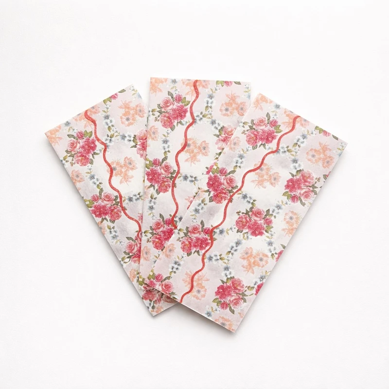 پاکت پول مدل گل رزی بسته 4 عددی