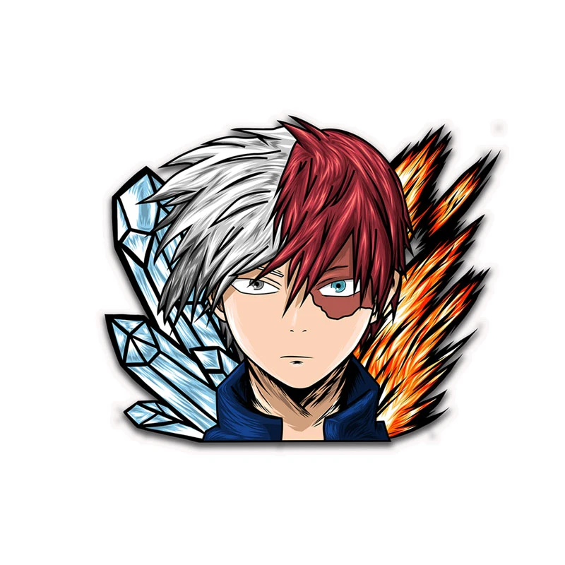 استیکر لپ تاپ بادکنک آبی طرح انیمه my hero academia مدل Todoroki2