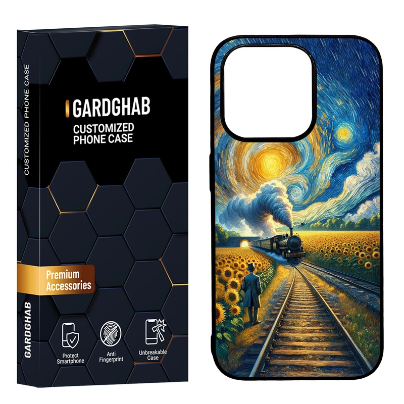 کاور گارد قاب مدل پشت گلس هنری مناسب برای گوشی موبایل اپل iPhone 15 Pro