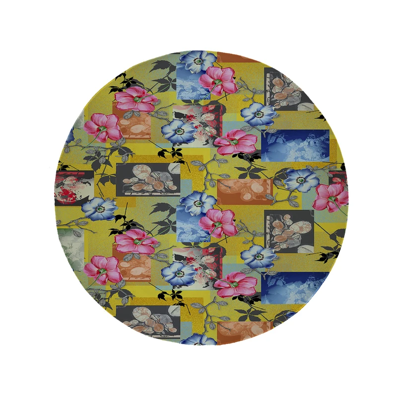 پادری مدل دایره طرح گل کد 5229 سایز 90 × 90 سانتی متر