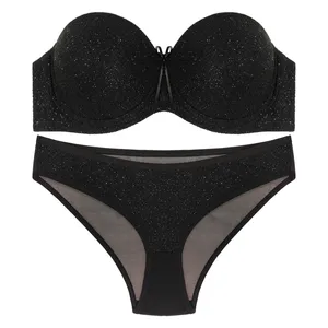 ست شورت و سوتین زنانه آوینا نوین دوخت مدل شاین کد AV-030 رنگ مشکی